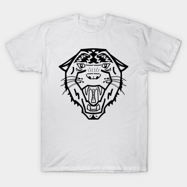 Black Tiger T-Shirt by deadlydelicatedesigns